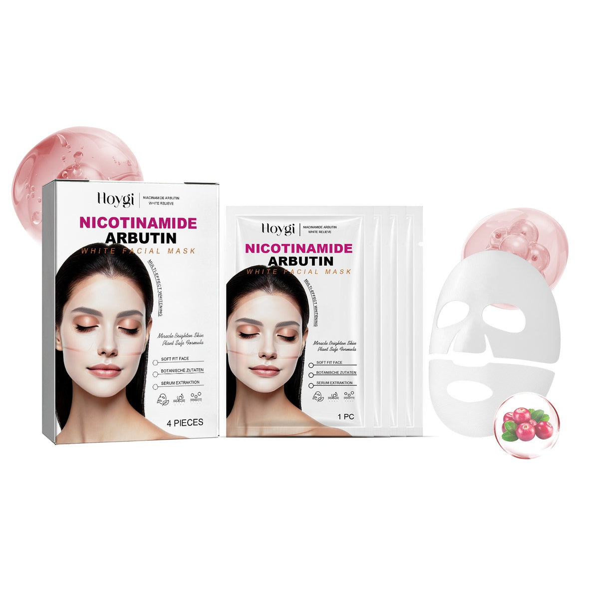 Nicotinamide Arbutin Facial Mask - Moisturizing Skin Care Sheet for Hydration