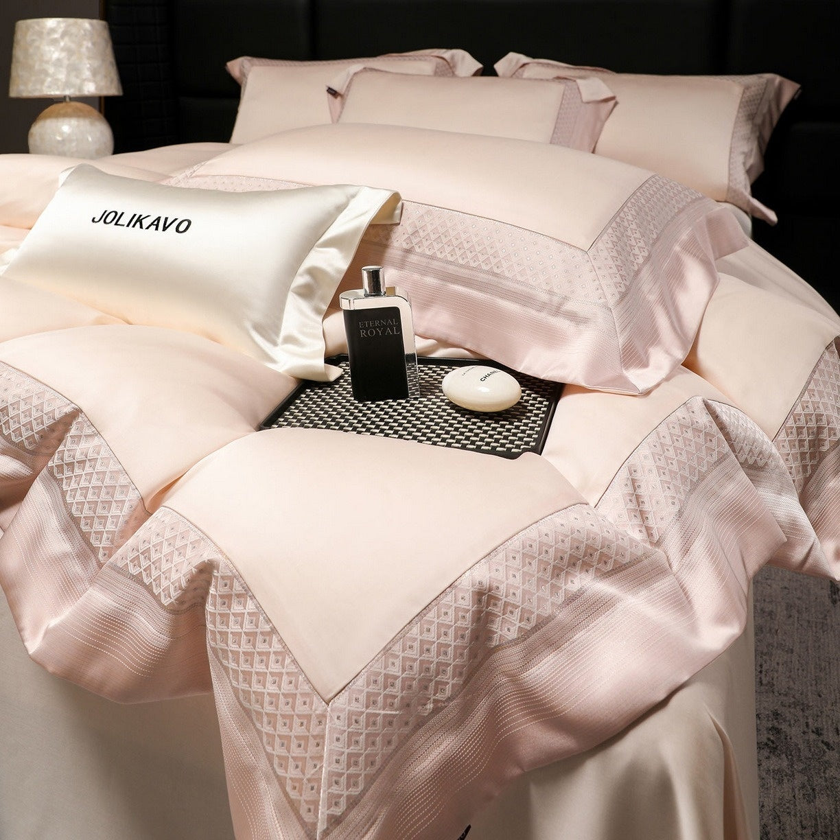 Cotton Duvet Cover Set 4 Pieces All-Cotton Embroidered Patchwork Bed Bedding