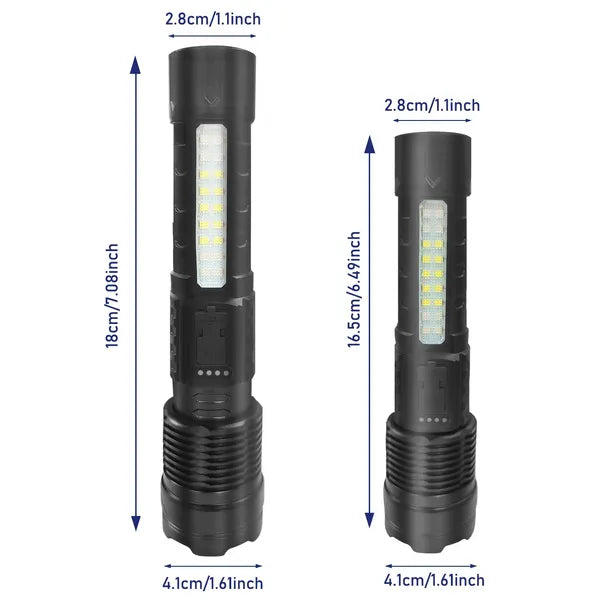 LED Tactical Flashlight - Waterproof, Rechargeable, 7 Modes