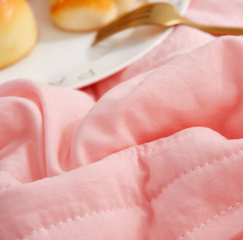 Washed Cotton Summer Quilt - Solid Color, Light & Breathable Bedding