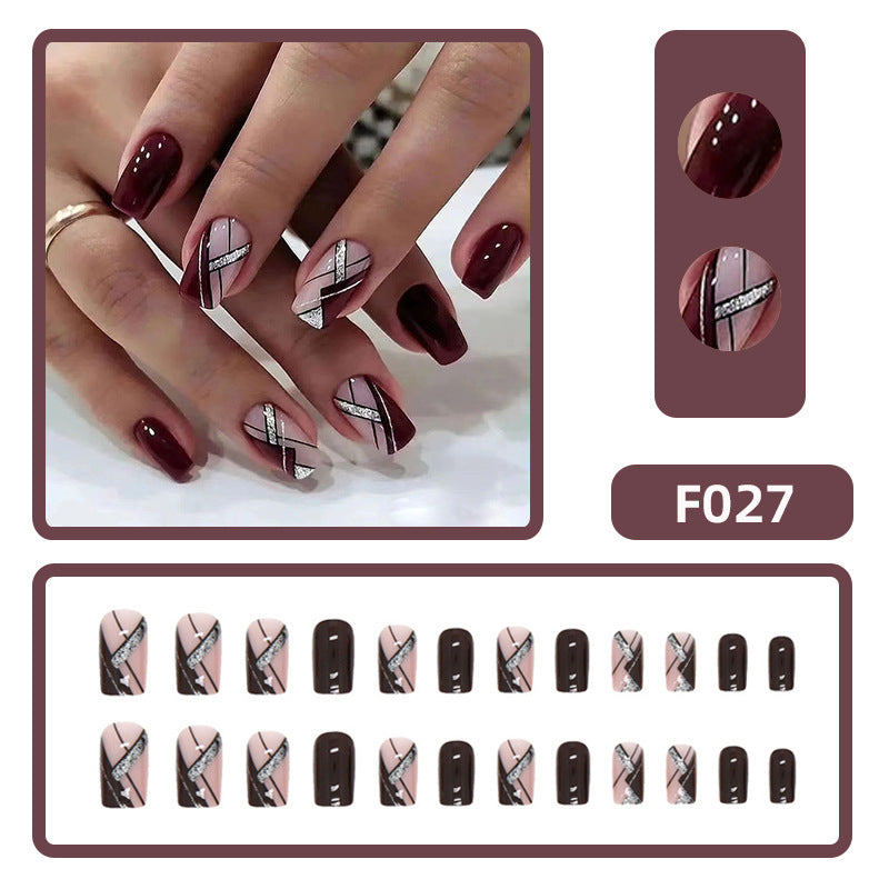 Removable Fake Nail Tips for Nail Art - Simple French Design, Pack of 1