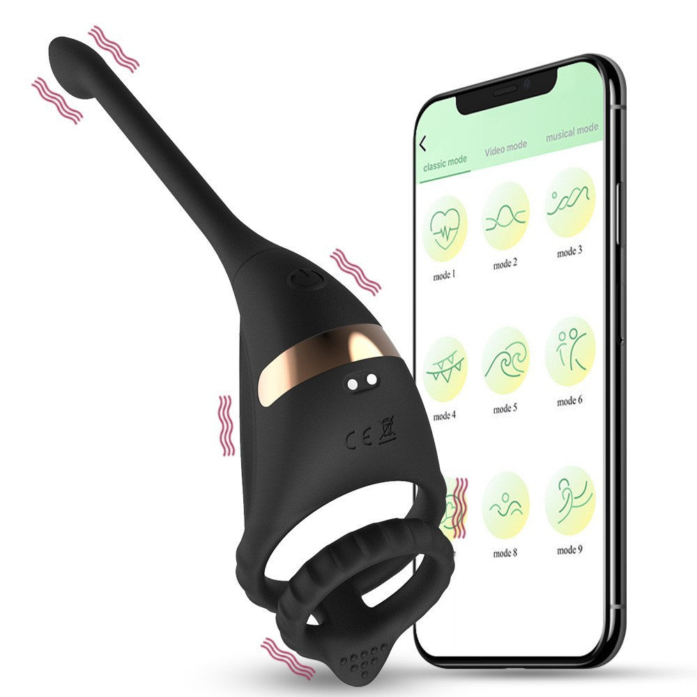 Men's Horseshoe Ring Massager with Remote Control - Silicone Adult Wellness Device