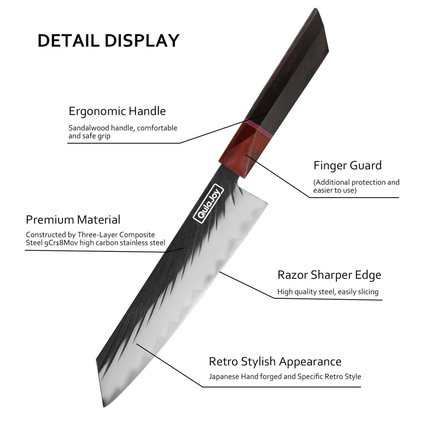 Japanese Boning Knife with Sandalwood Handle - 3-Layer HC Steel