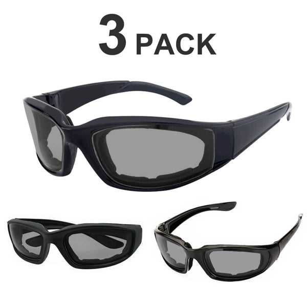 3 Pairs Motorcycle Goggles - Wind Resistant Eye Protection