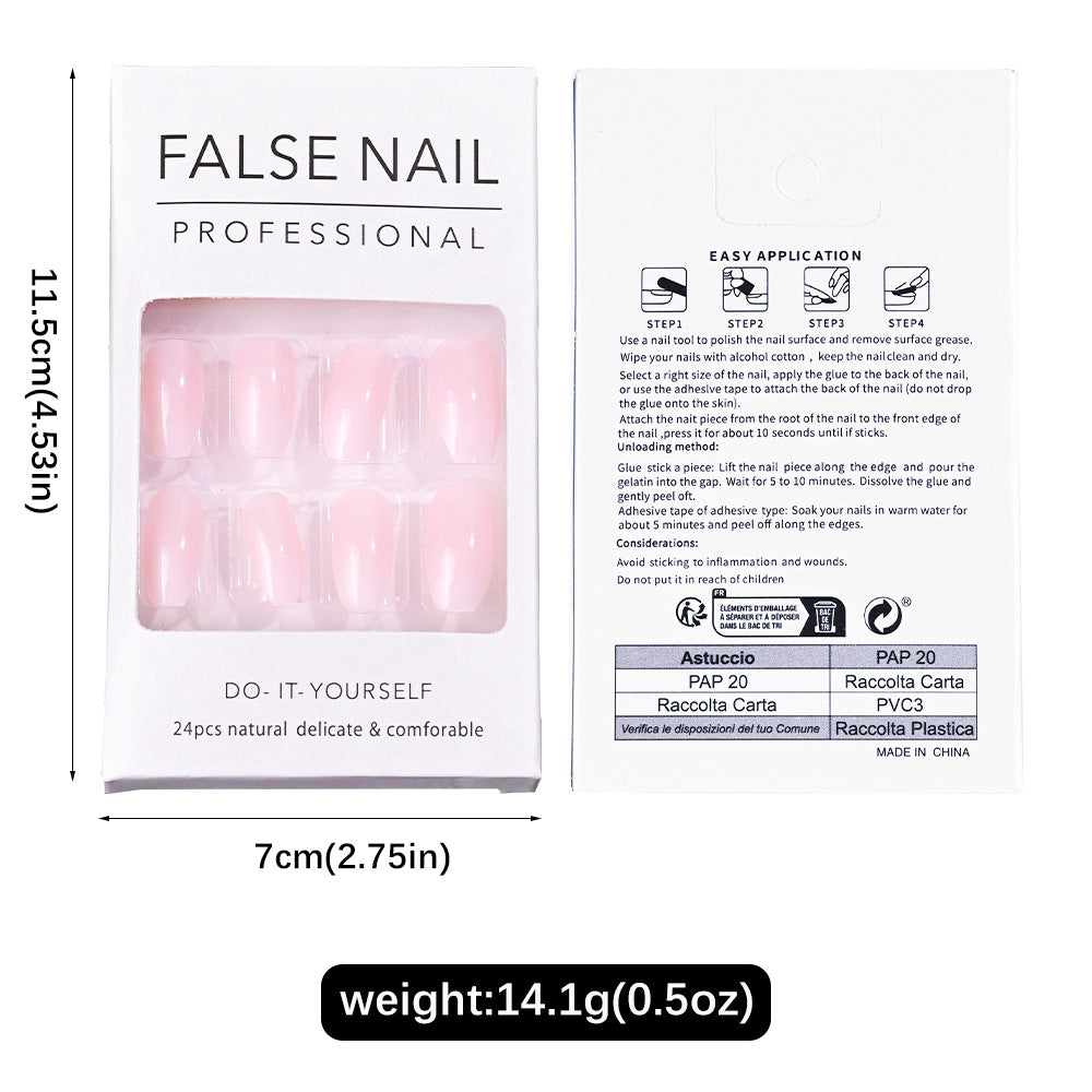 24 Pieces Gradient Nail Tips Set for Nail Art and Manicure