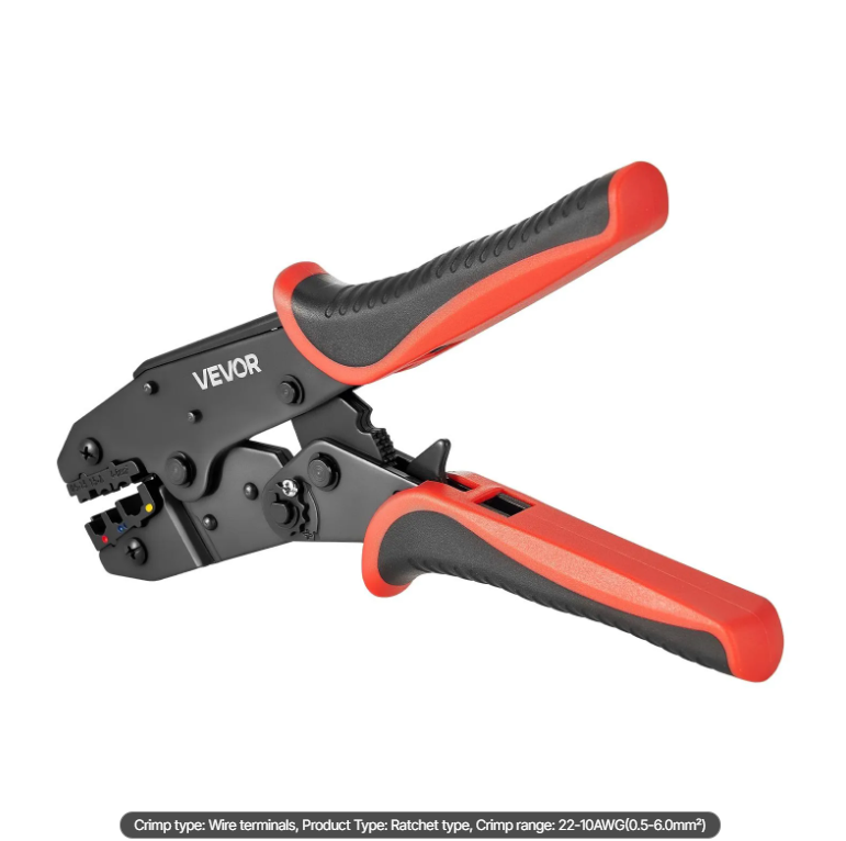 Ratcheting Wire Crimping Tool 22-10 AWG for Electrical Terminals