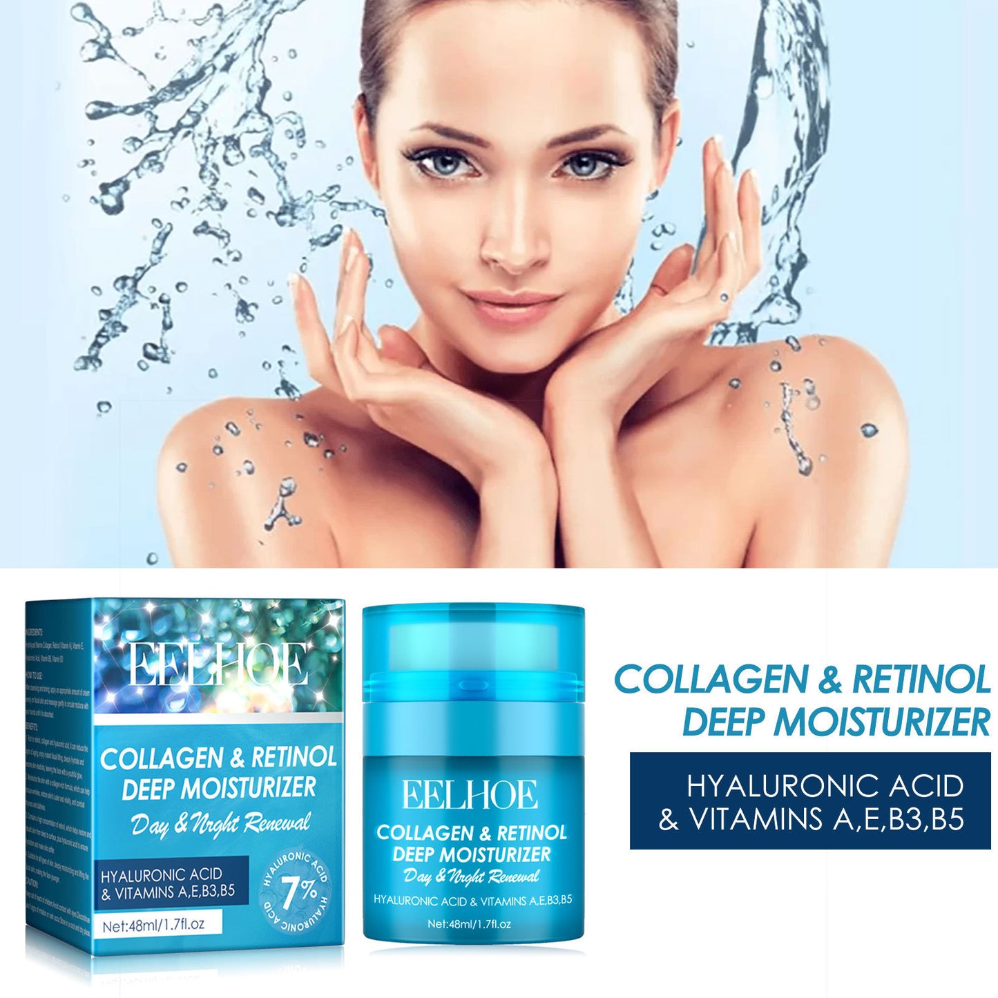 Retinol Deep Moisturizing Face Cream for Wrinkle Fading - 48ml