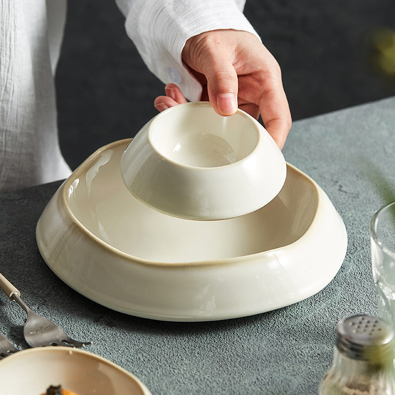 Deep Dinner Plate Set - Creative Western Style Porcelain Dinnerware