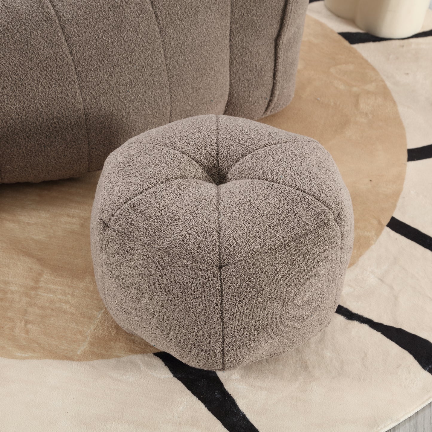 Coffee Soft Bean Bag Chair with Foam Filling - Comfortable Lazy Sofa