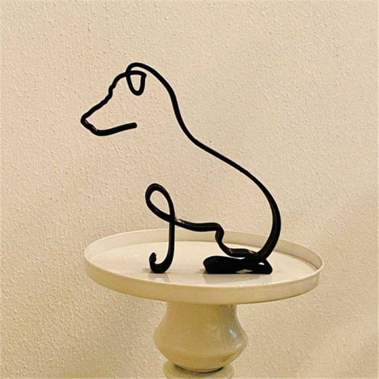 Metal Dog Art Sculpture Home Decor - Modern Dog Ornament Collection