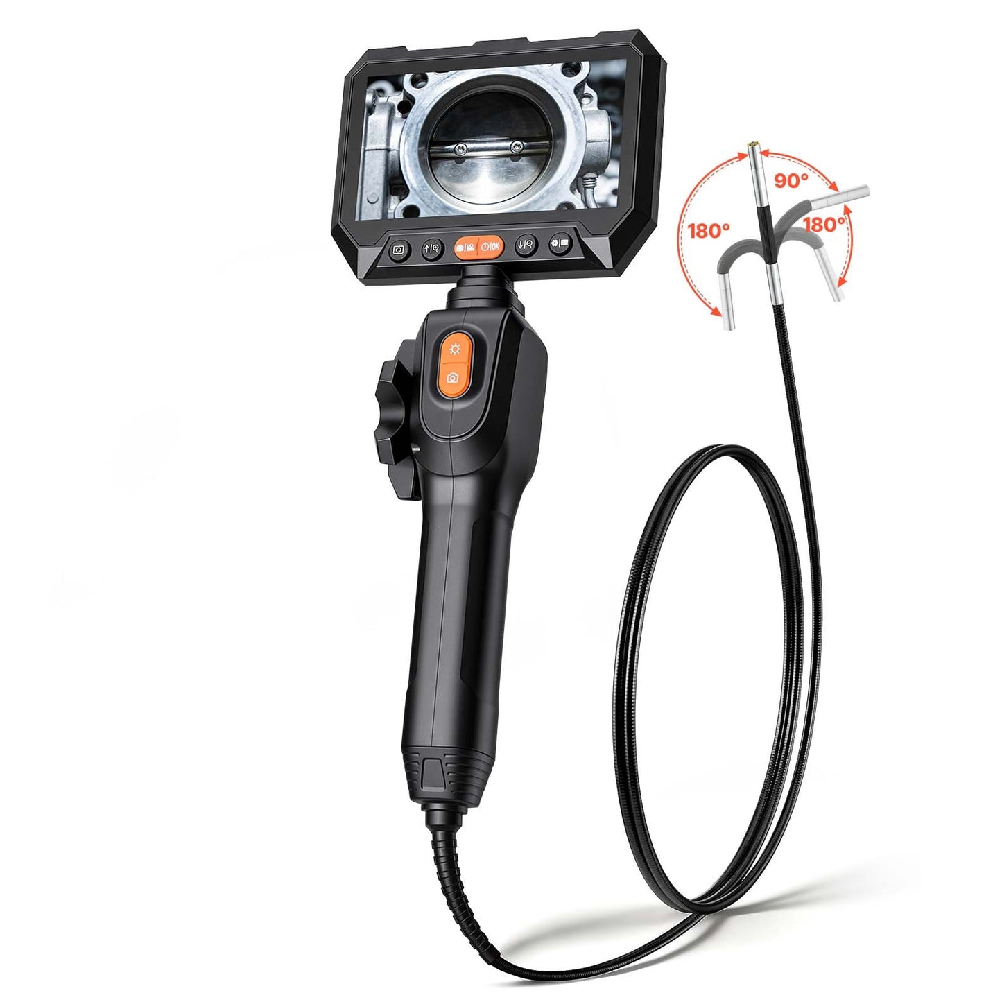 Slim 0.15 Inch Articulating Inspection Camera with HD Screen & Light
