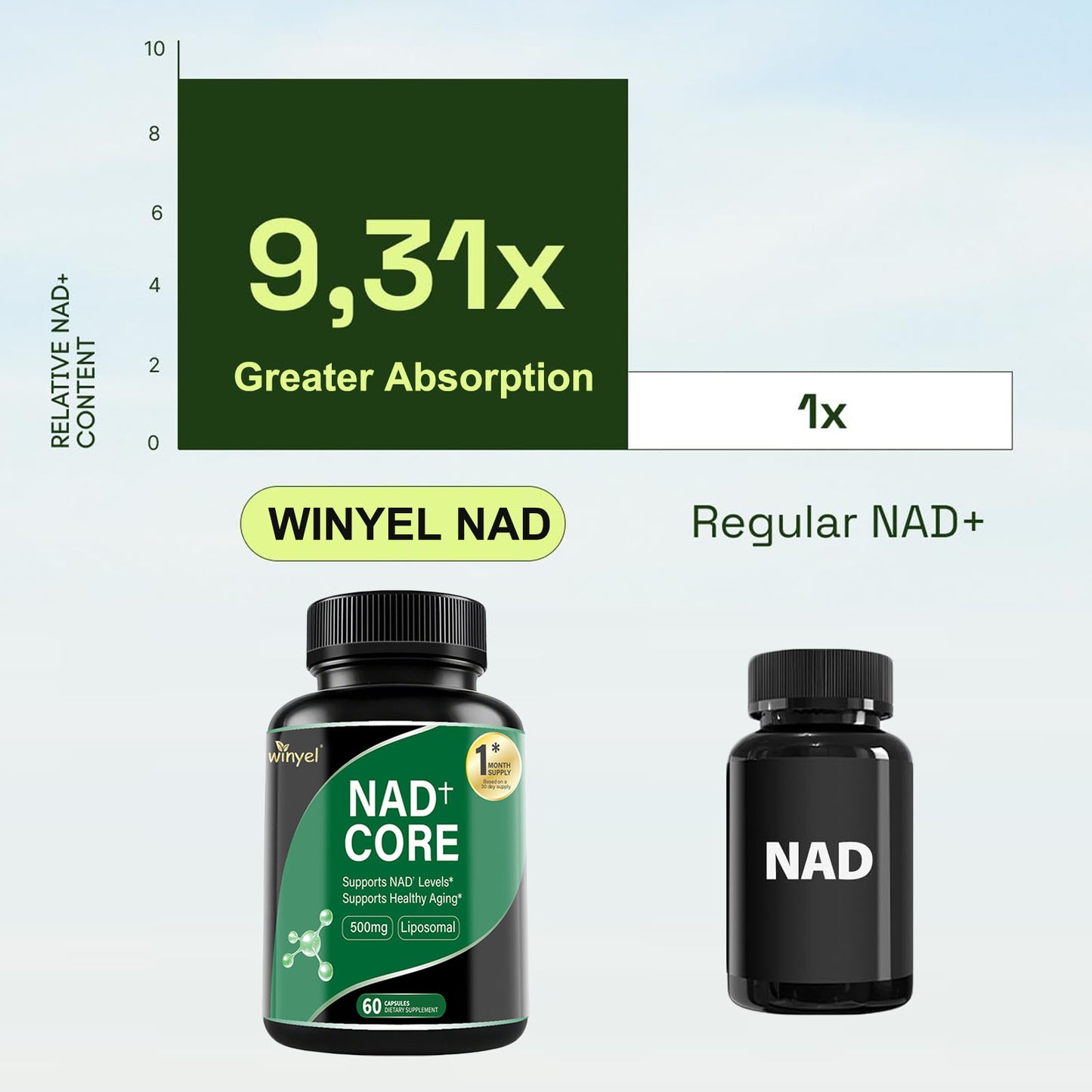 Liposomal NAD+ Enhancer Supplement - 60 Capsules for Energy & Healthy Aging