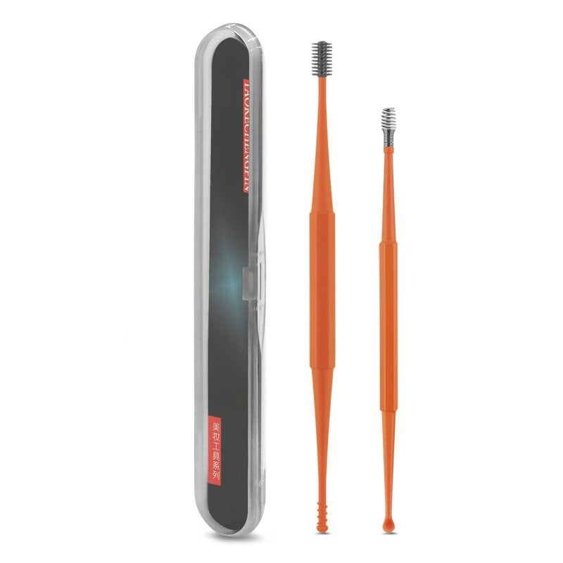 Ear Picking Tools Double-Head Silicone Ear Curette Spiral Massage Device