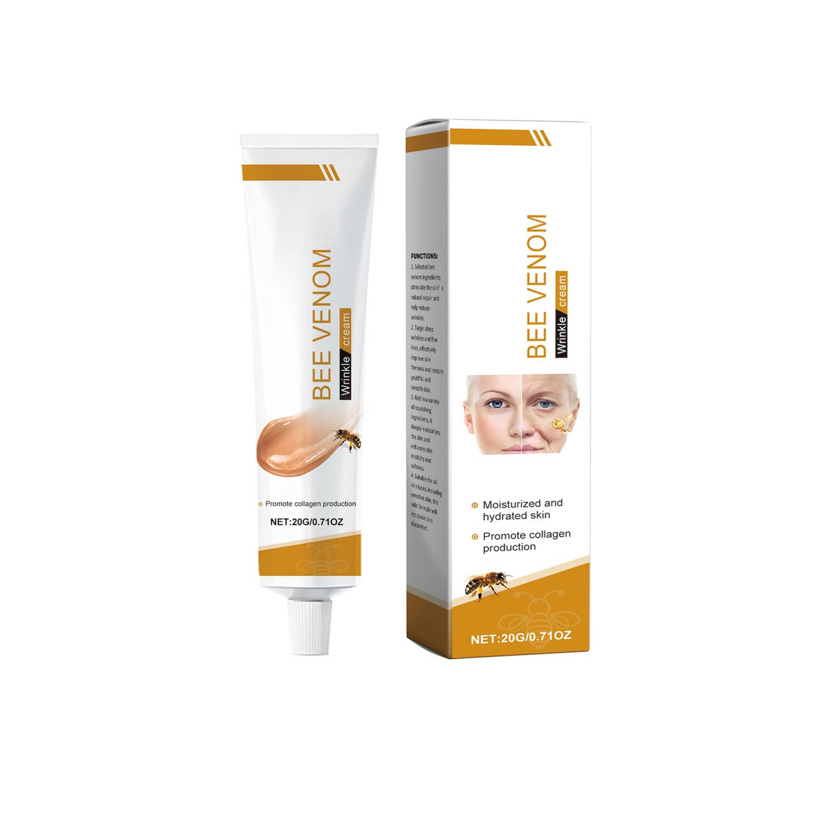 Bee Venom Anti-Wrinkle Facial Cream 20g - Skin Tightening & Moisturizing