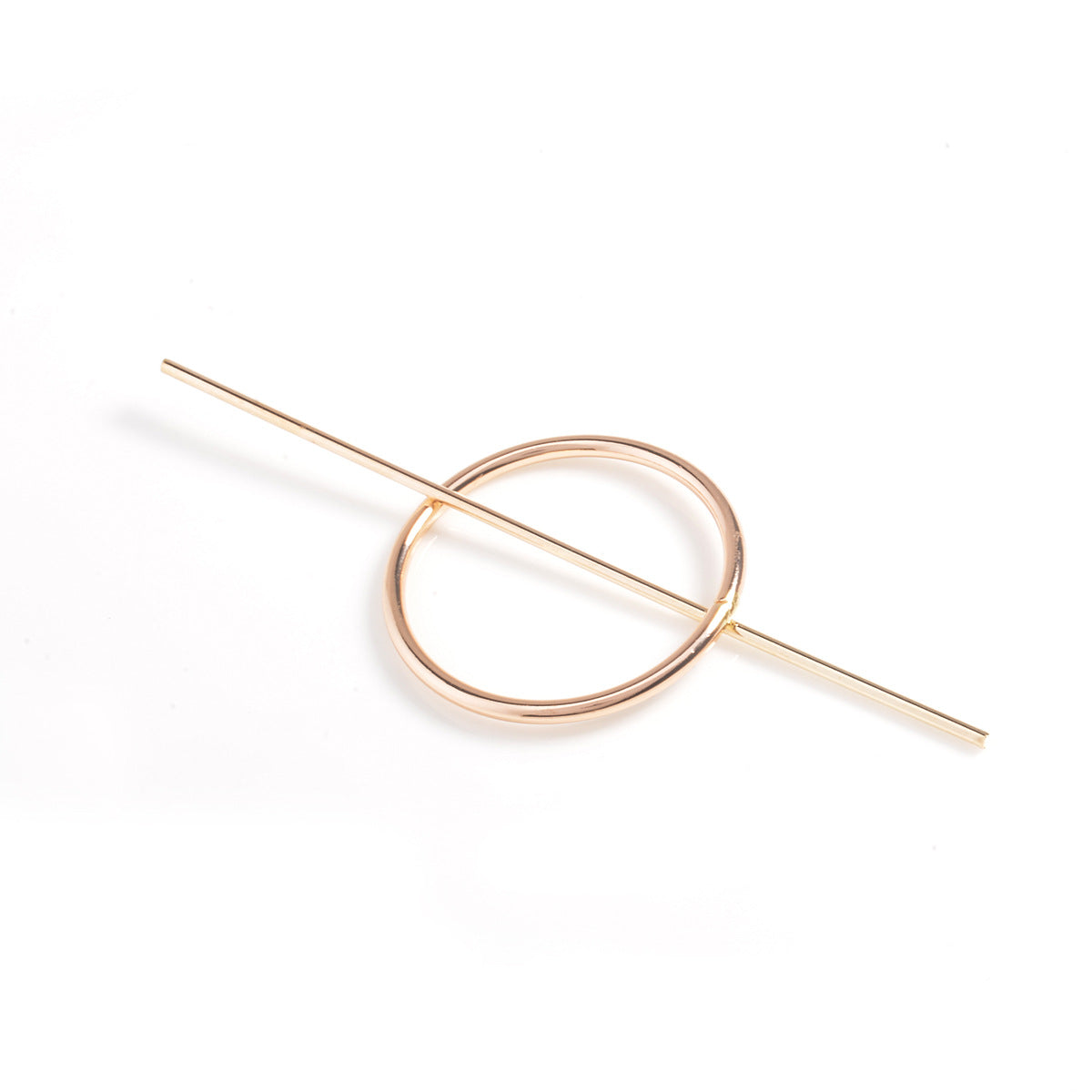 Ladies Geometric Circle Half Pull Hairpin - Gold & Silver Hair Accessory