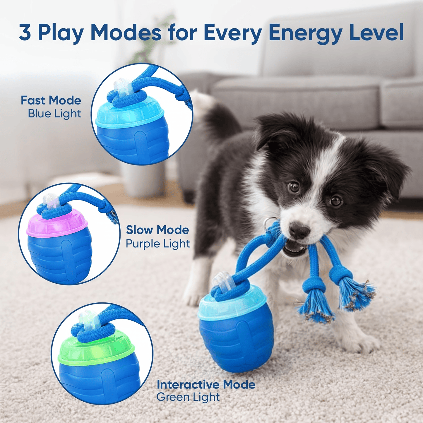Smart Interactive Dog Toy Ball with Chew Rope for Small to Large Dogs - Boosts Intelligence & Exercise