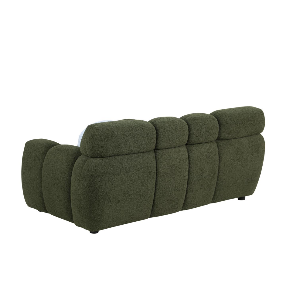 Olive Green Boucle Sofa - 2 Seater for Living Room