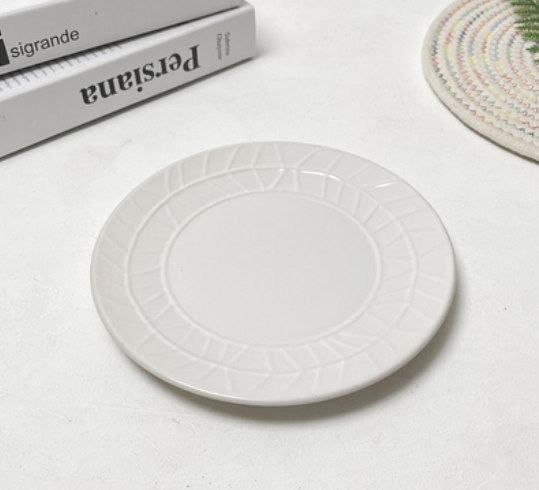 8-Inch Ceramic Plate Set for Kitchen Storage - Multiple Styles