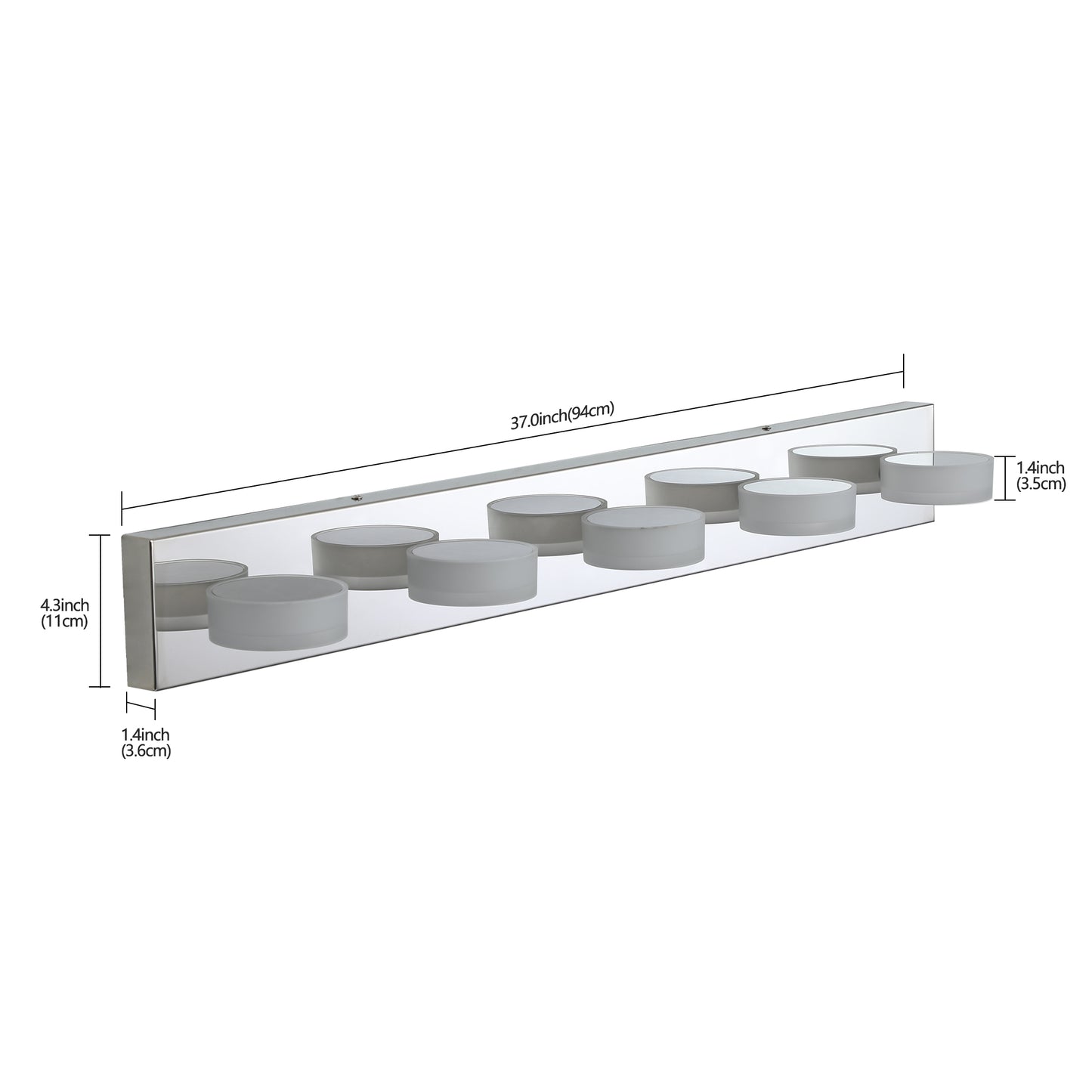 Modern 5-Light LED Vanity Light Fixture - Chrome Finish