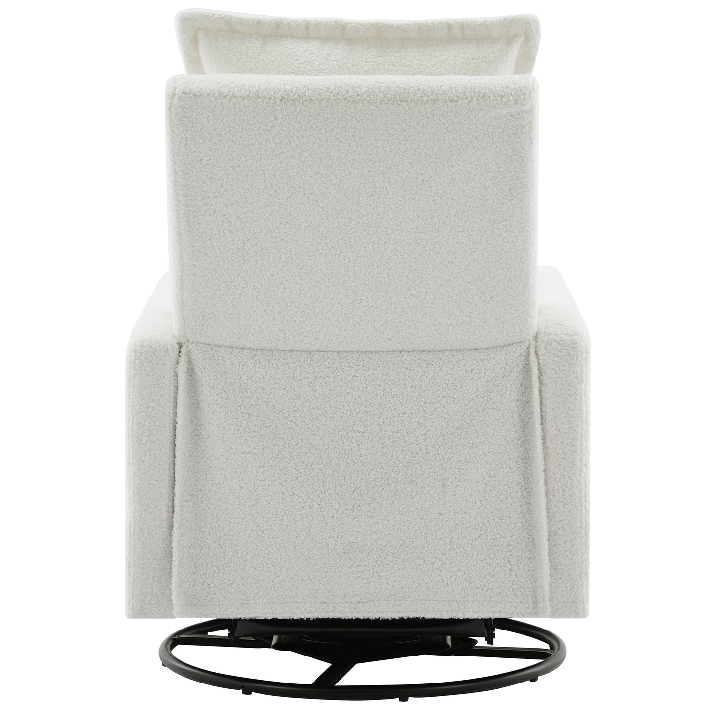Swivel Rocker Recliner Chair - Teddy Fleece in White