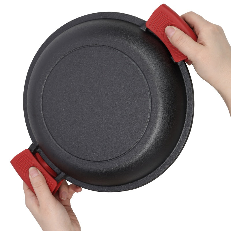 Pre-Seasoned Cast Iron Dutch Oven with Dual Handles - Black