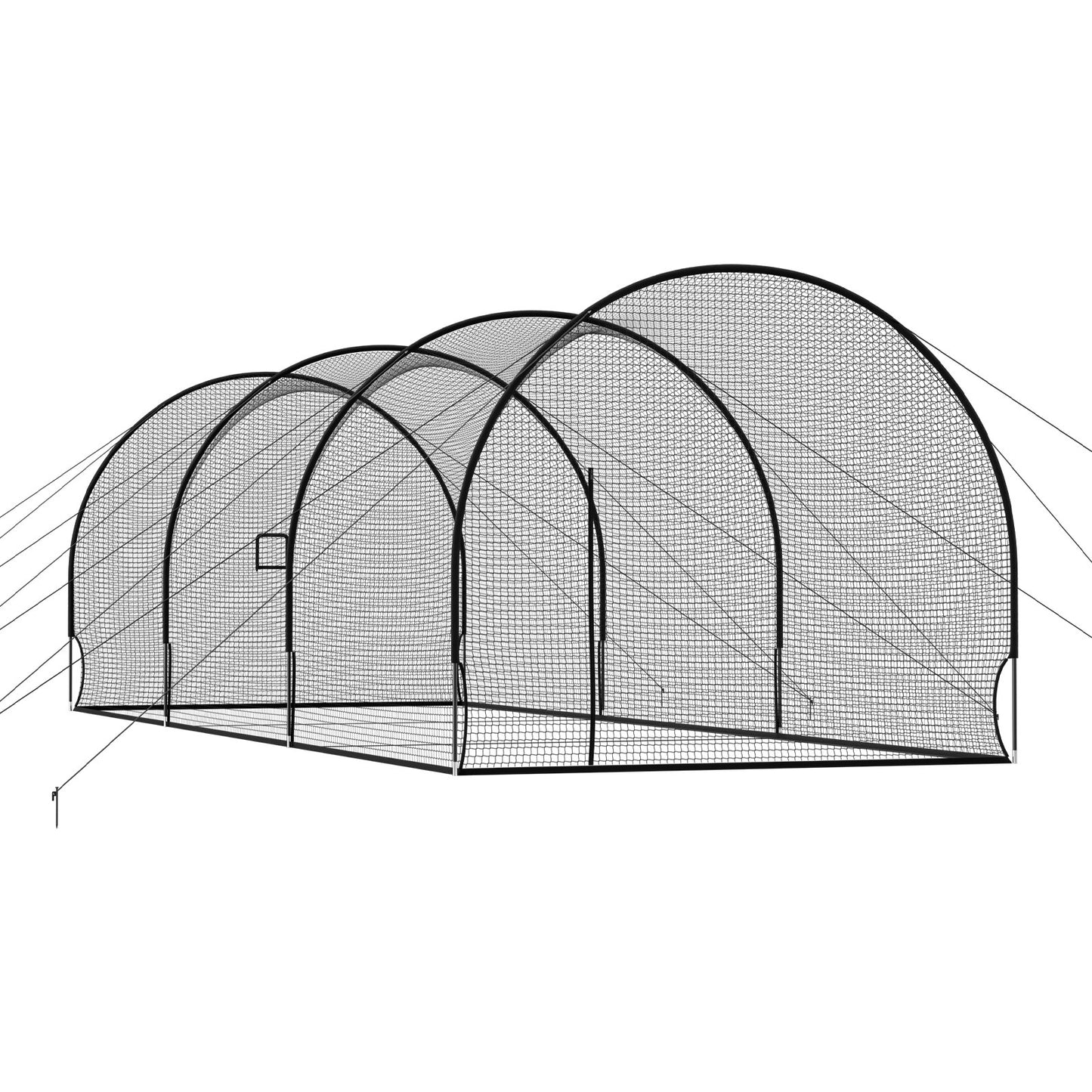Portable Baseball Batting Cage 33x12x9.8 FT with Netting & Pitching Machine Opening
