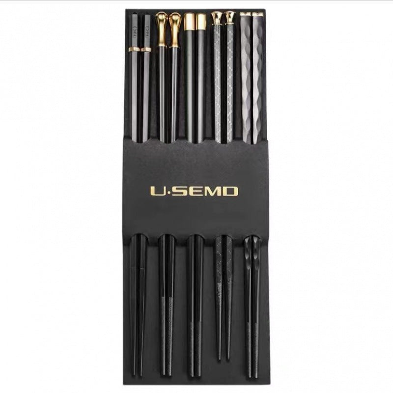 Family Alloy Chopsticks Set - Mold-Free, Antibacterial, Durable, Japanese Style