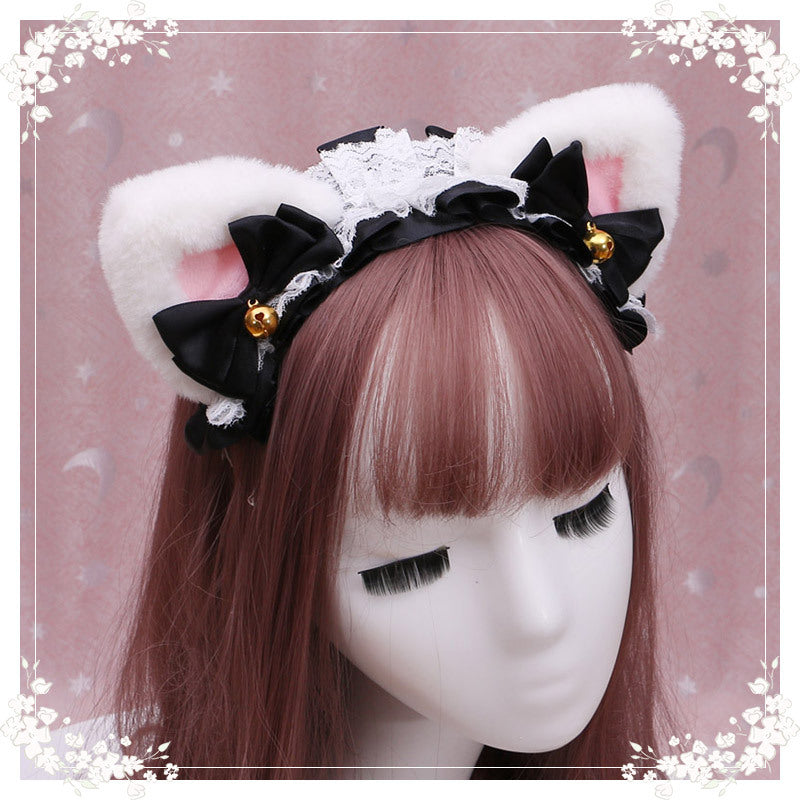 Lolita Cat Ear Headband with Lace - Hair Accessory