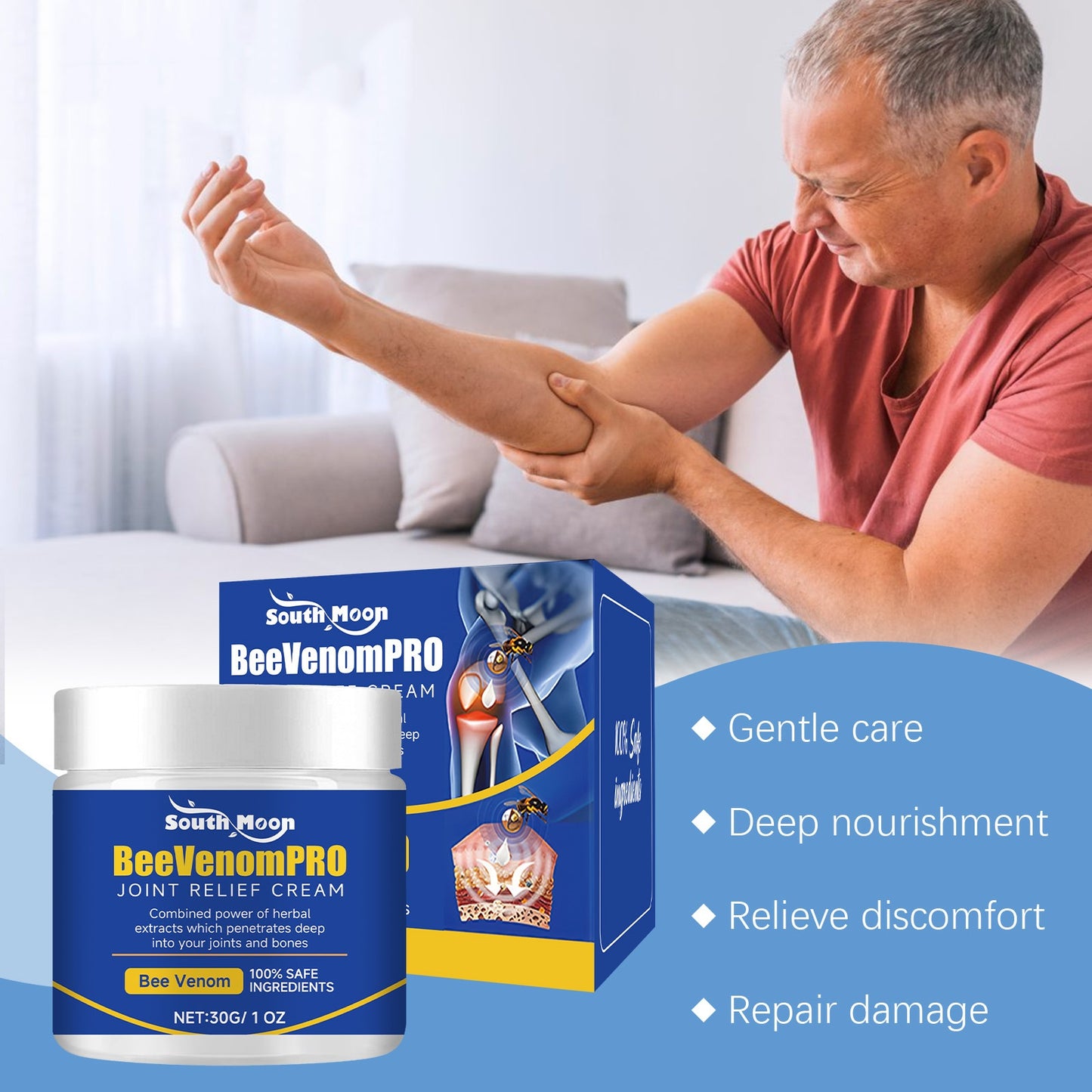 Herbal Moisturizing Joint Massage Cream with Natural Ingredients - Pain Relief & Skin Care