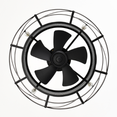 20'' Industrial Ceiling Fan with Remote Control - Matte Black