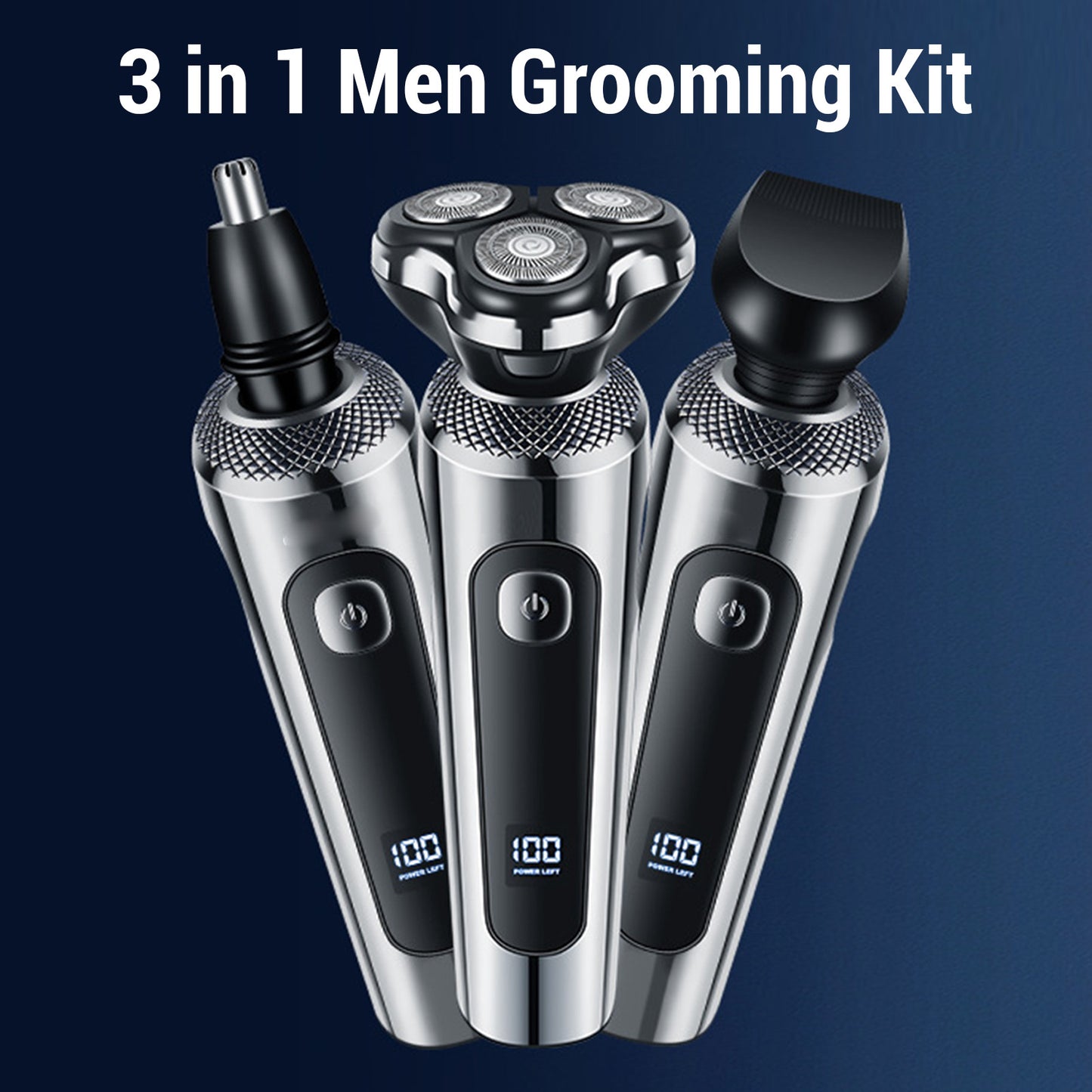 3 In 1 Men Grooming Kit IPX7 Water Proof 3D Floating Beard Hair