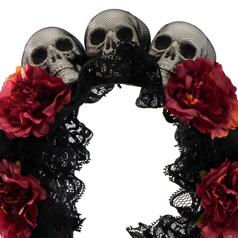 Lace Rose Headband - Black