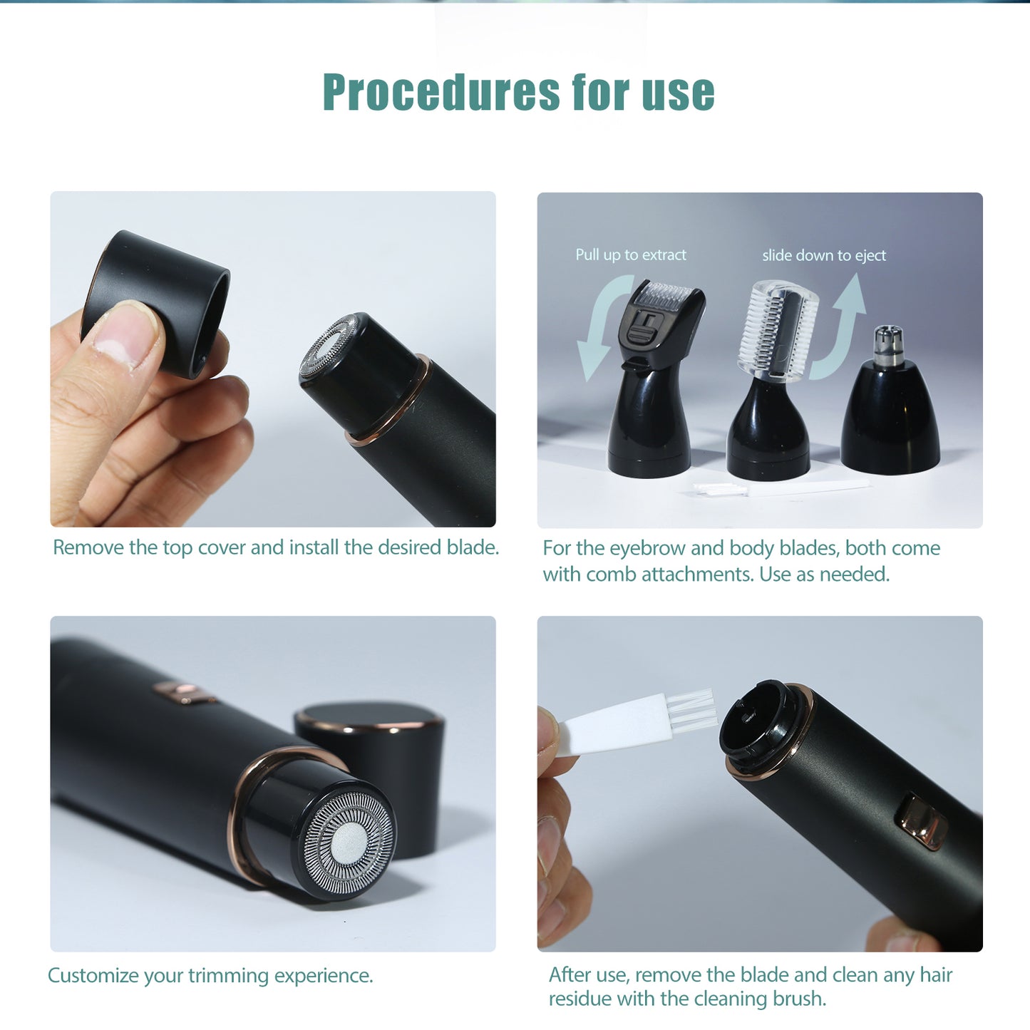 4-in-1 Electric Hair Removal Device - Personal Care Appliance