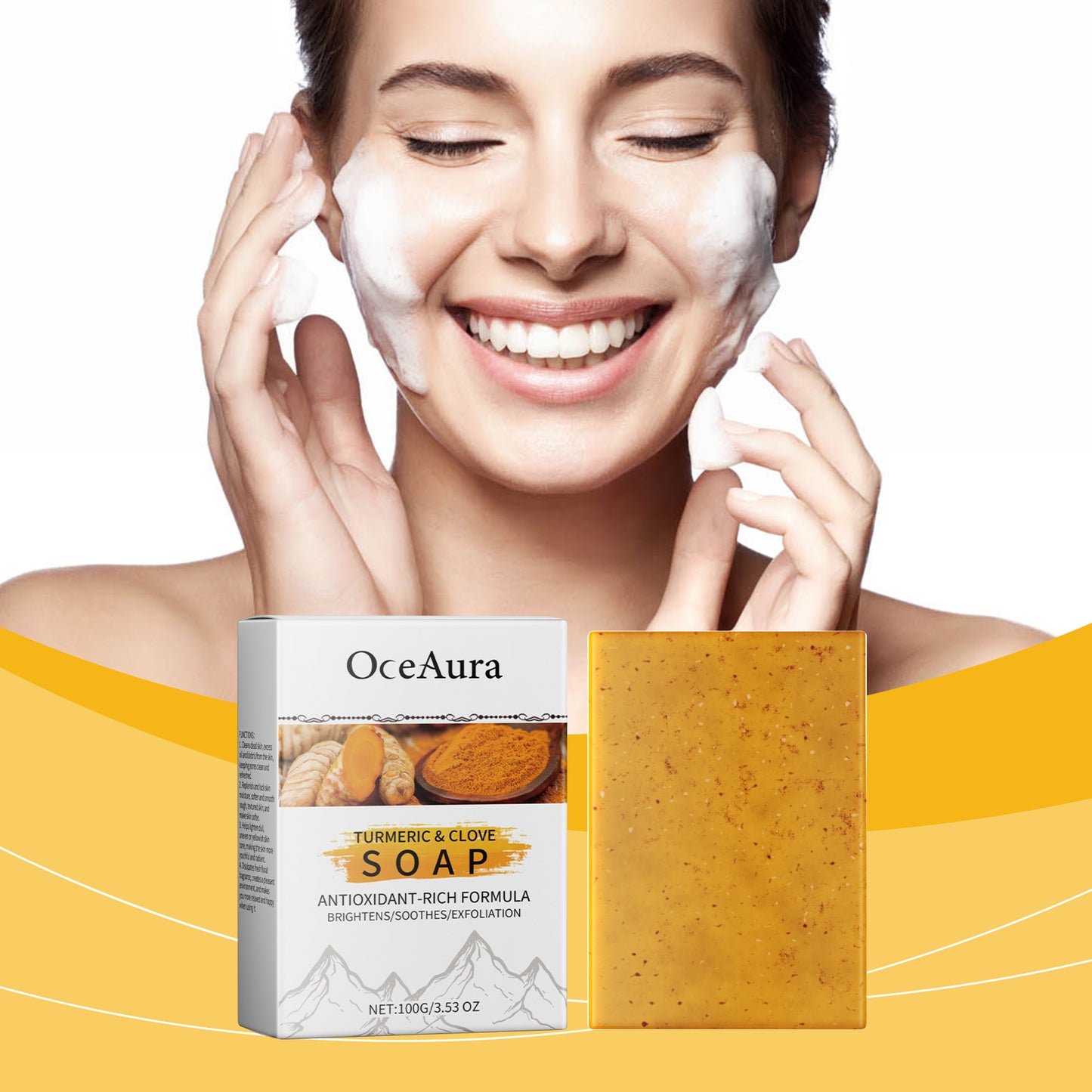 Turmeric Clove Essential Oil Soap - Moisturizing Facial & Body Cleansing Bar