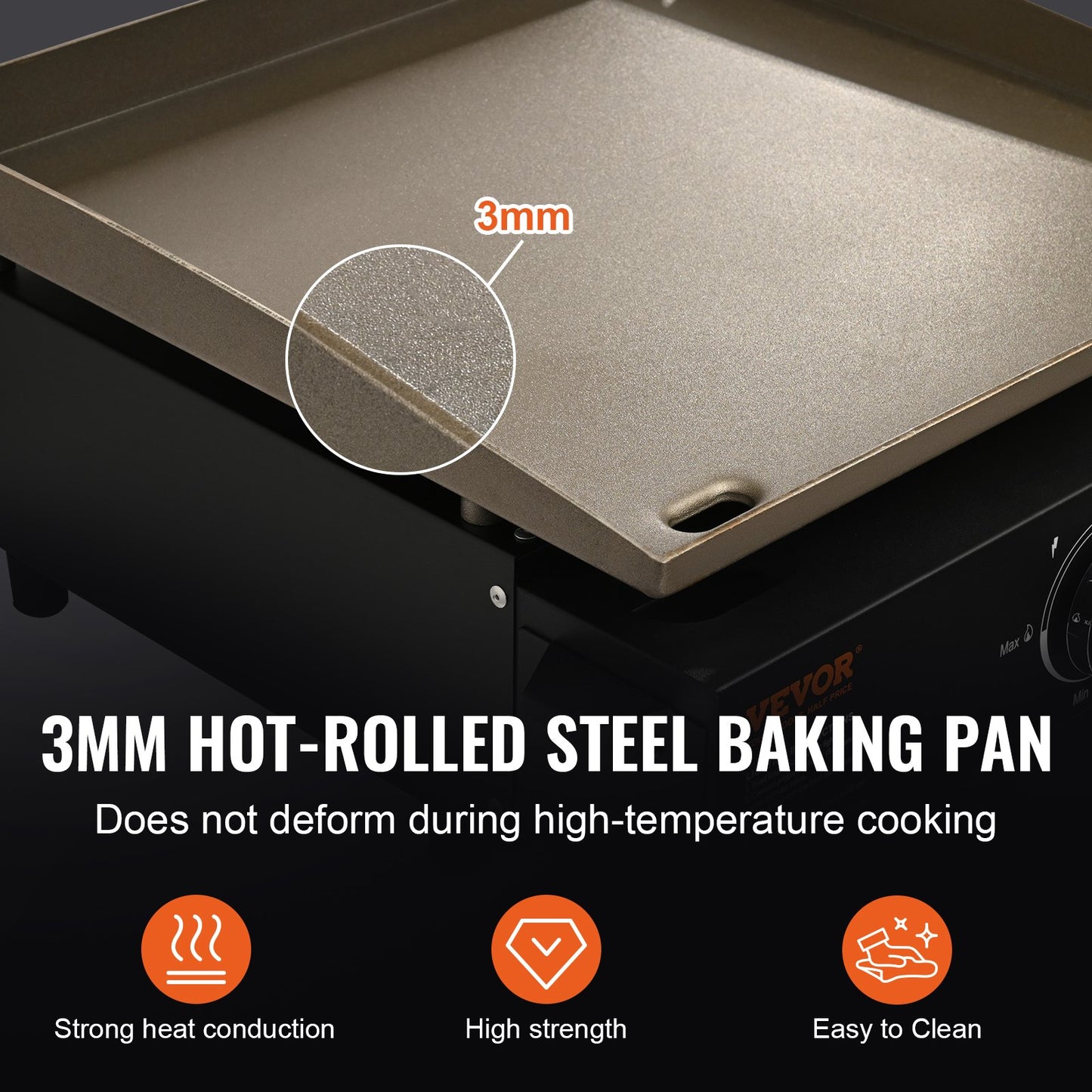 Heavy Duty Commercial Gas Griddle - 16.9" Flat Top Grill