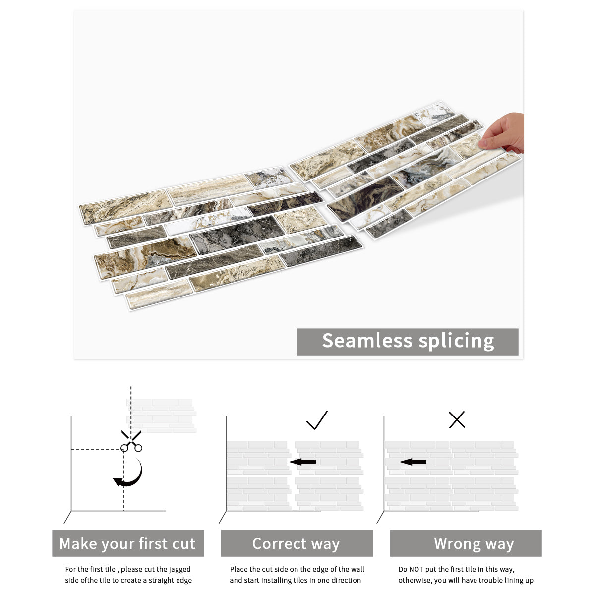 Peel and Stick Imitation Marble Pattern Wallpaper - Taupe