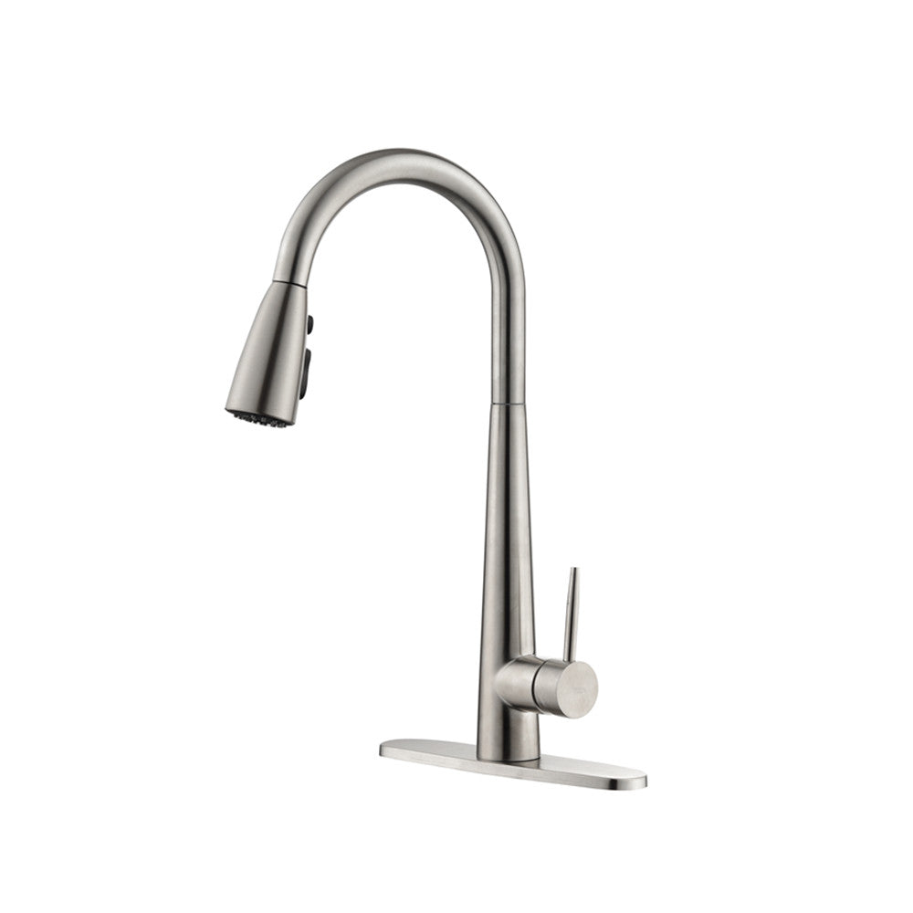 Stainless Steel Kitchen Faucet with Single Handle and Deck