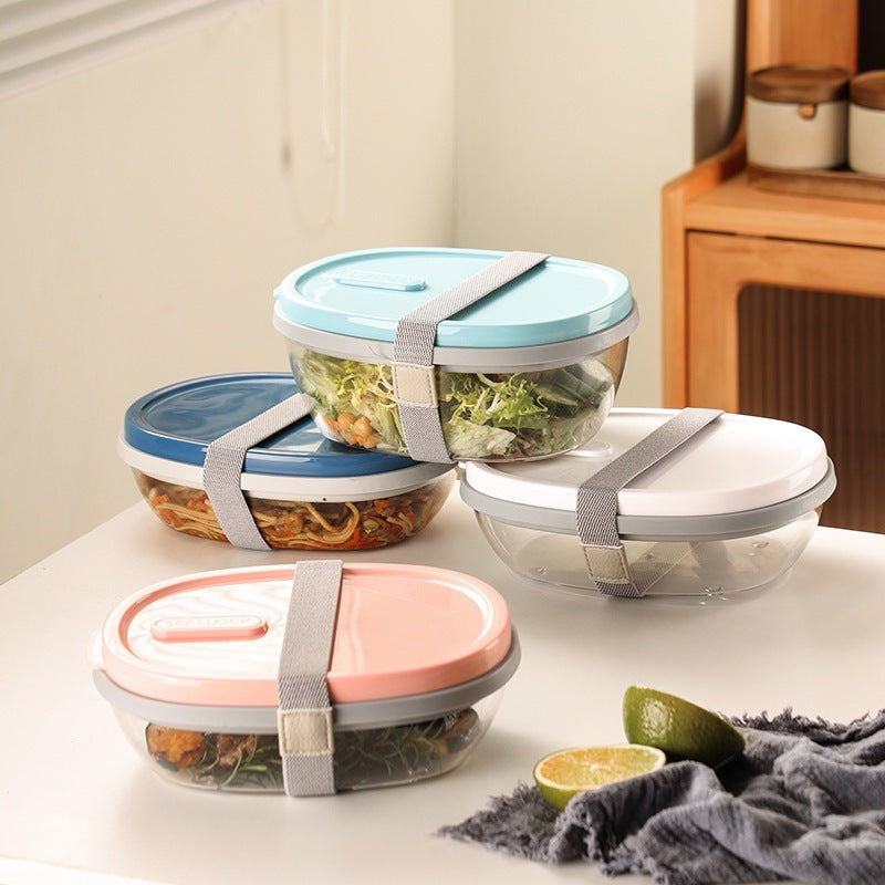 Reusable Plastic Salad Storage Box Set - Leakproof Food Organizer