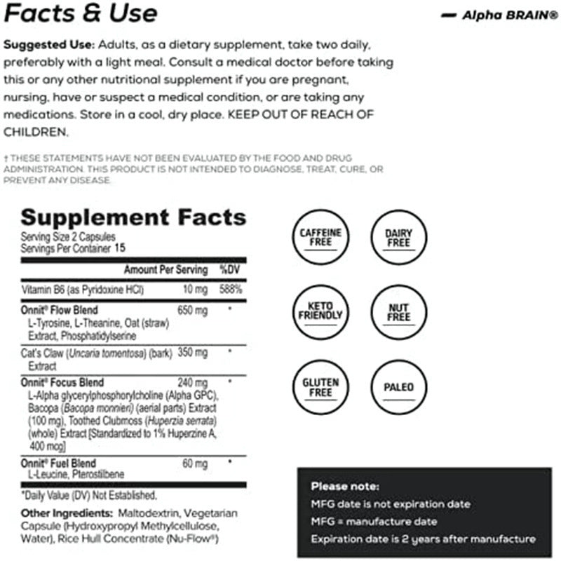 L-Theanine Brain Supplement 30 Tablets for Focus & Relaxation