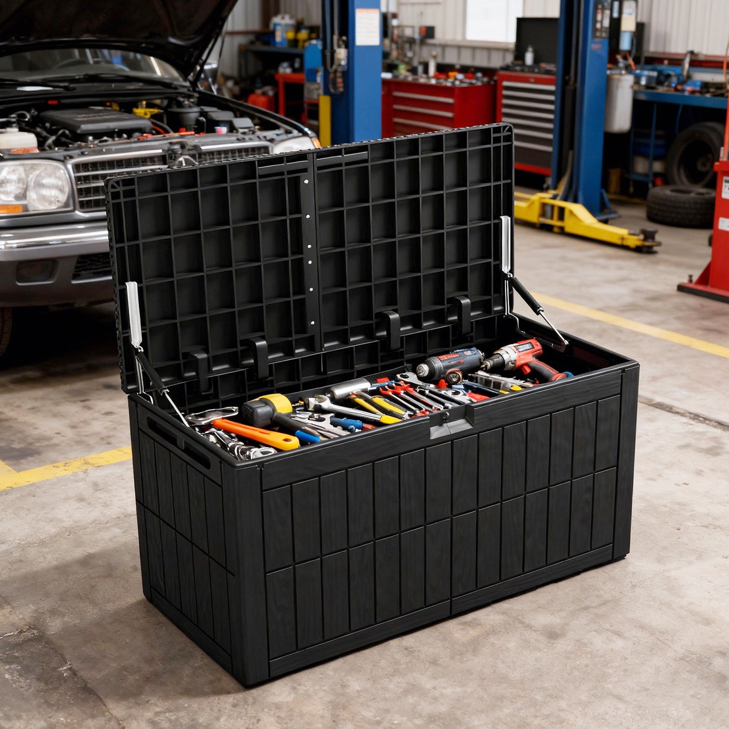 220 Gallons Outdoor Storage Box Large Capacity Water Proof Lockable