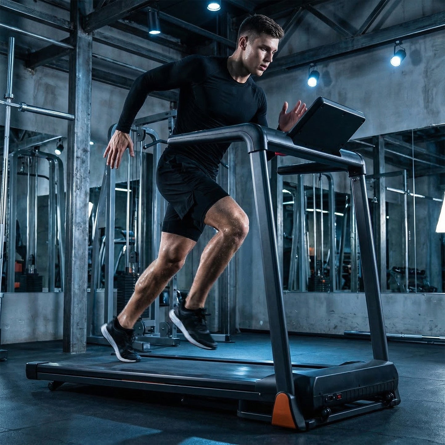 Folding Treadmill - 3.5 HP, 330 lbs Capacity, LED Display