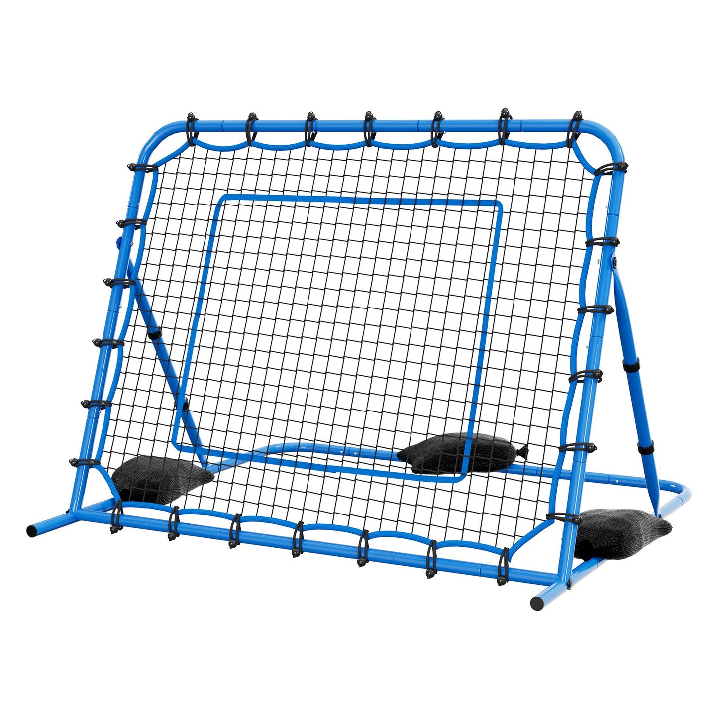 Soccer Rebounder Net 5x4 ft with Heavy-Duty Iron Frame for Passing Control Training