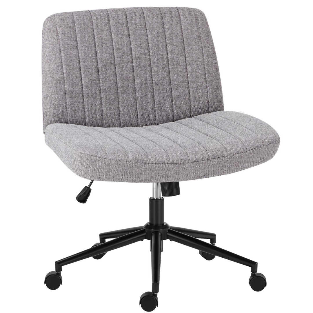 Height Adjustable Gray Office Desk Chair - Cross Legged Swivel