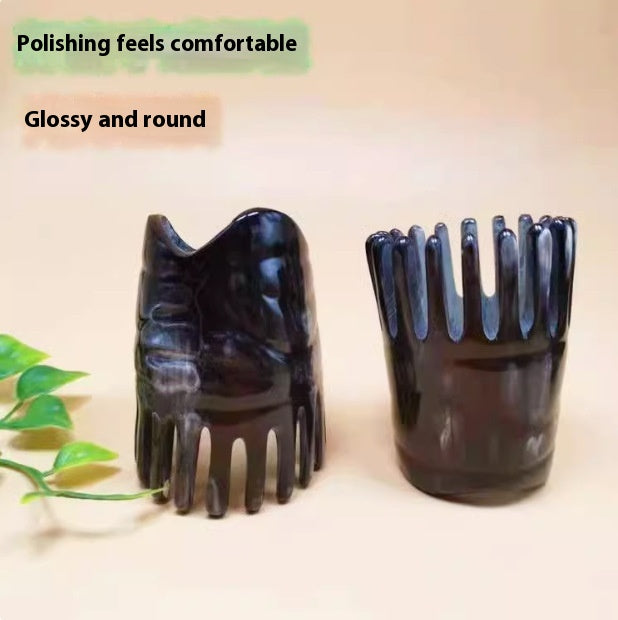 Female Head Meridian Massage Horn Comb - Hair Weaving & Hair Care Tool