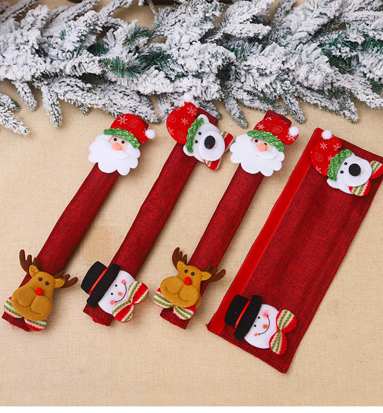 Christmas Refrigerator Handle Cover Set - Holiday Decor for Kitchen