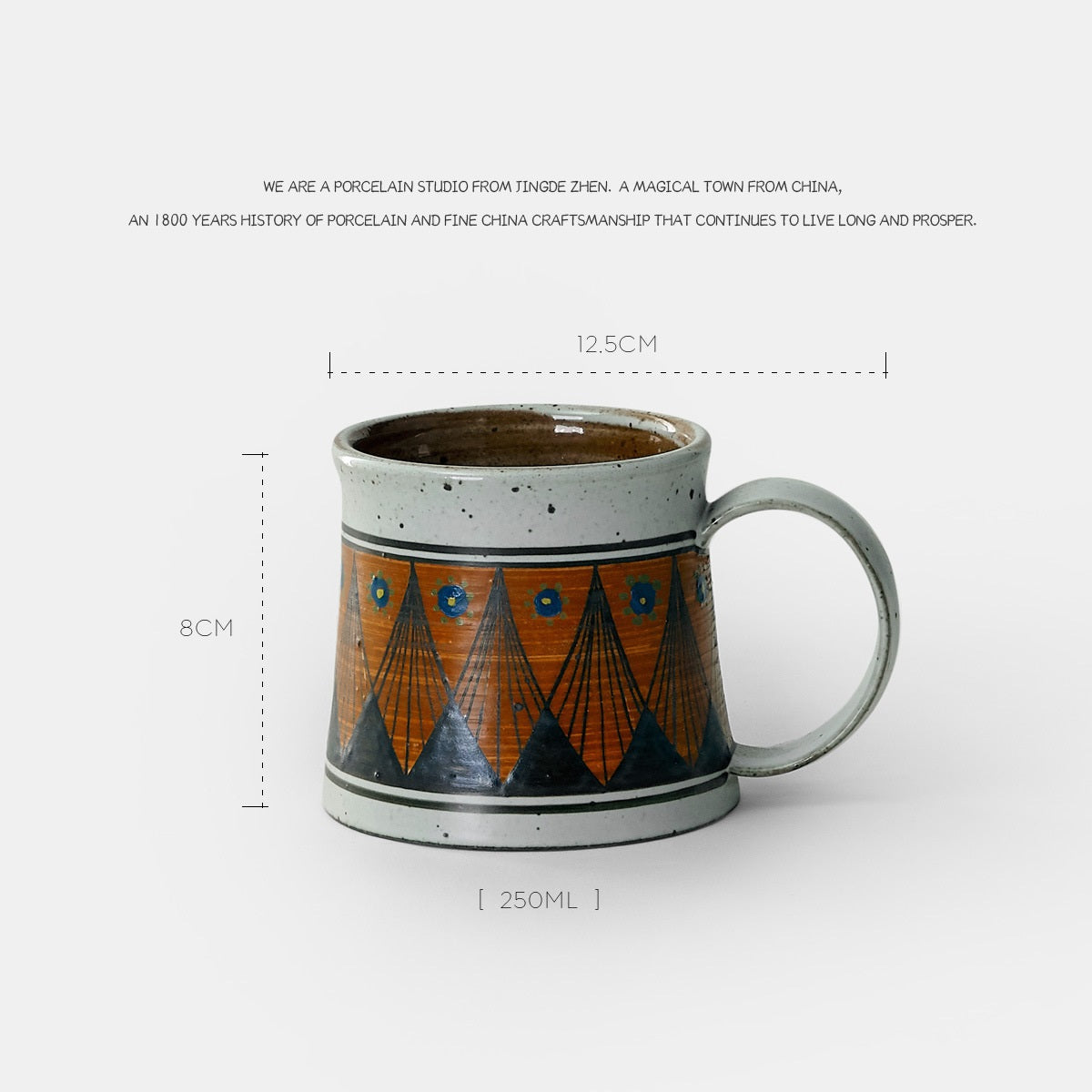 Personalized Hand-Painted Ceramic Coffee Mug with Plant Design