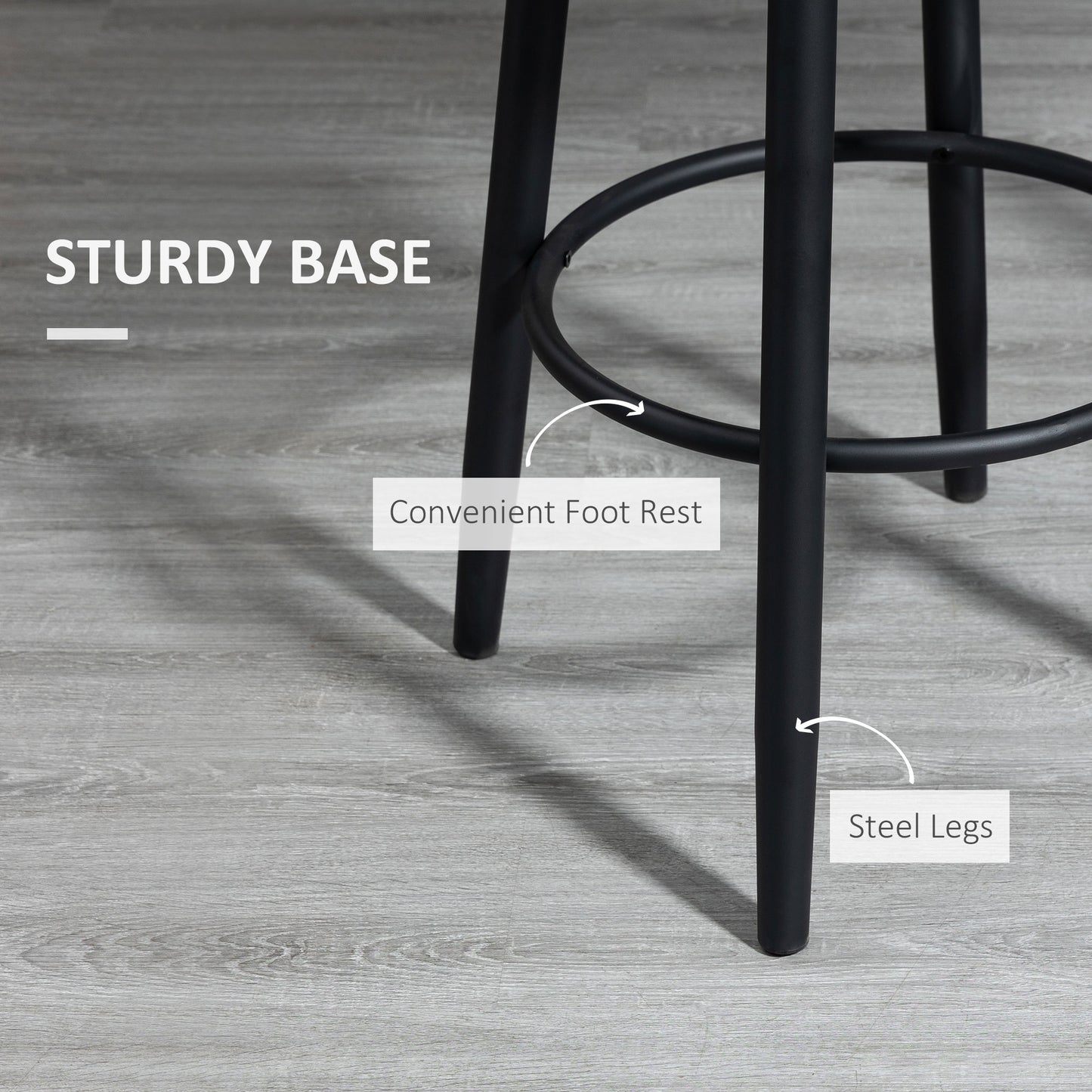 Set of 2 Modern Swivel Bar Stools - Dark Gray