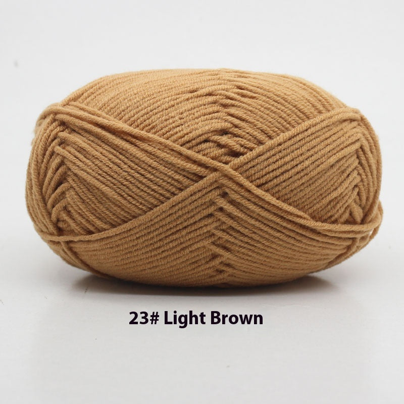 Four-Strand Milk Cotton Crochet Yarn Balls for Craft Projects - Multiple Colors