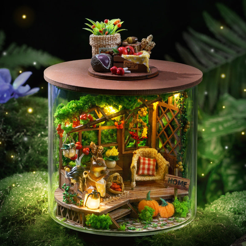 3D Architectural Wooden Model Kit - DIY Cabin Dream Bottle Assembly