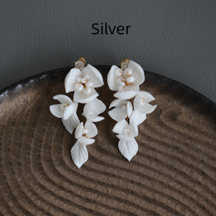 Handmade Ceramic Flower Beaded Hair Forks Hair Accessories Set